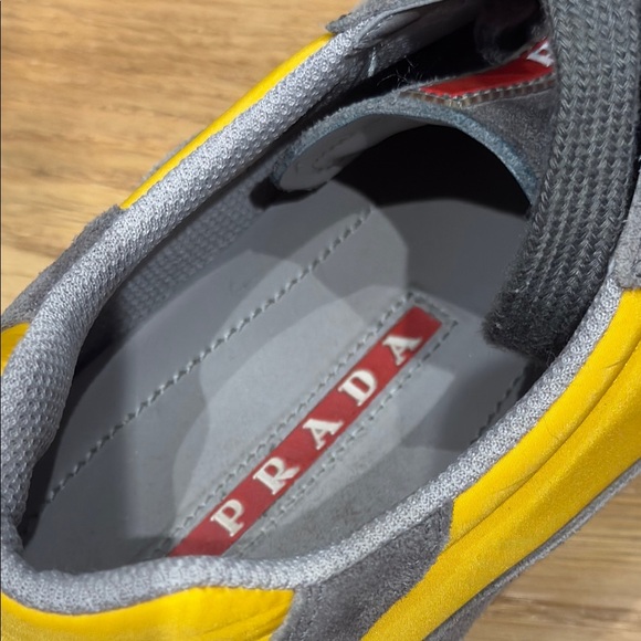 Prada Men's Yellow and Gray Sneakers - Picture 6 of 6